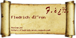 Fledrich Áron névjegykártya