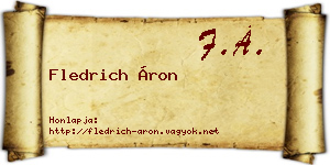 Fledrich Áron névjegykártya