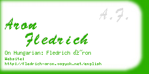 aron fledrich business card